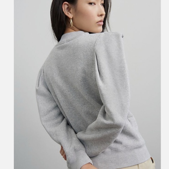 Agolde Anika Gray Geometric Folded Shoulder Pullover Sweatshirt USA Size S - Picture 2 of 10